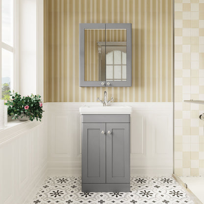 [BFCL223A] Swynnerton Traditional Floor Standing Vanity Basin Unit with 1 Tap Hole Ceramic Basin - Choice of Size and Finish - Lifestyle 1