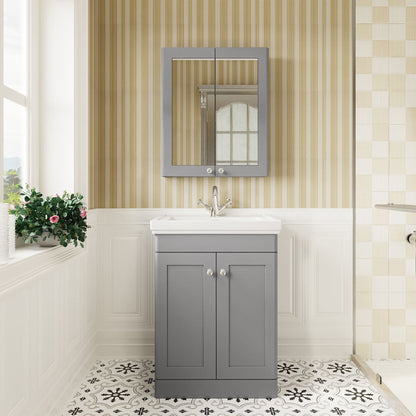 [BFCL225A] Swynnerton Traditional Floor Standing Vanity Basin Unit with 1 Tap Hole Ceramic Basin - Choice of Size and Finish - Lifestyle 1