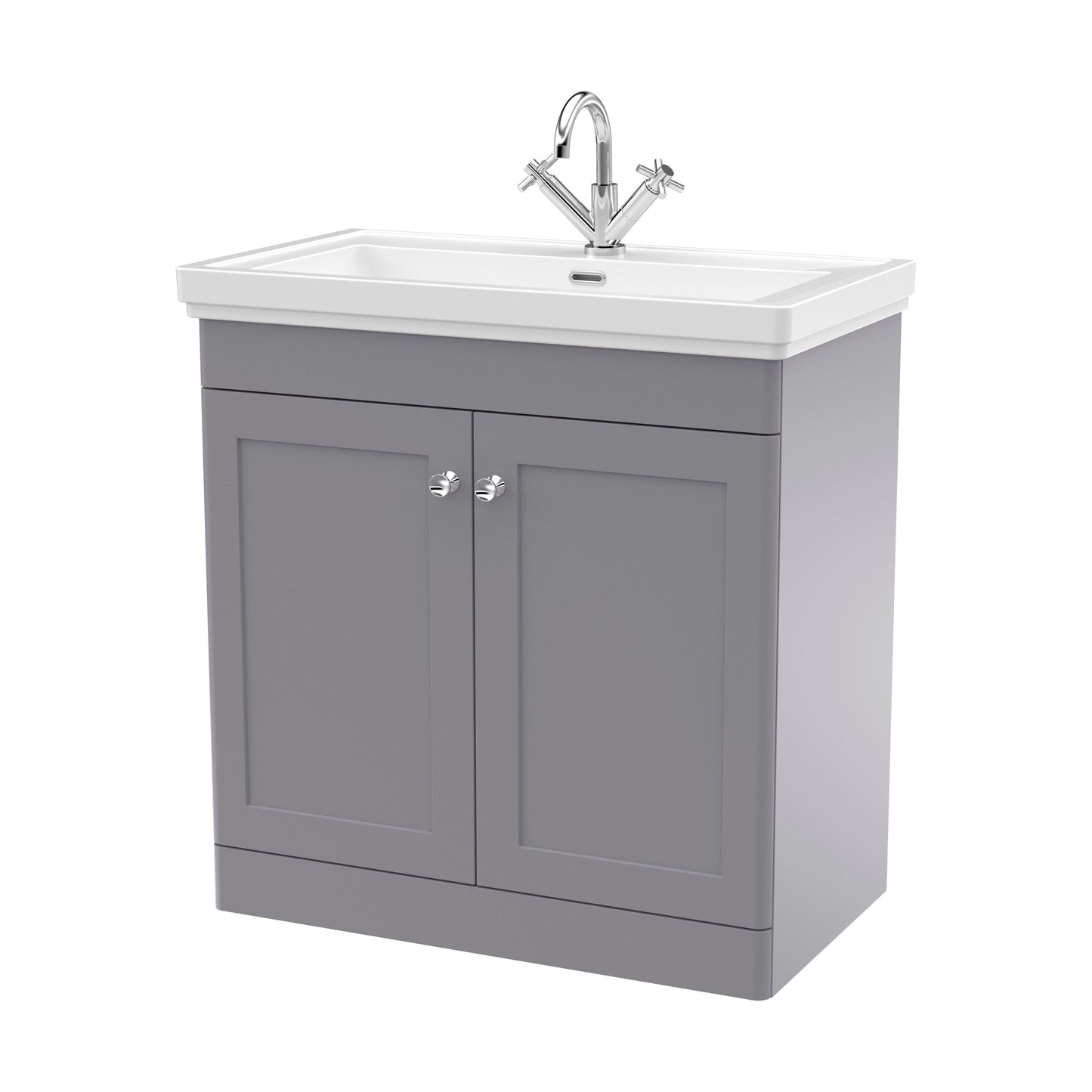 [BFCL226A] Swynnerton Traditional Floor Standing Vanity Basin Unit with 1 Tap Hole Ceramic Basin - Choice of Size and Finish - Cutout