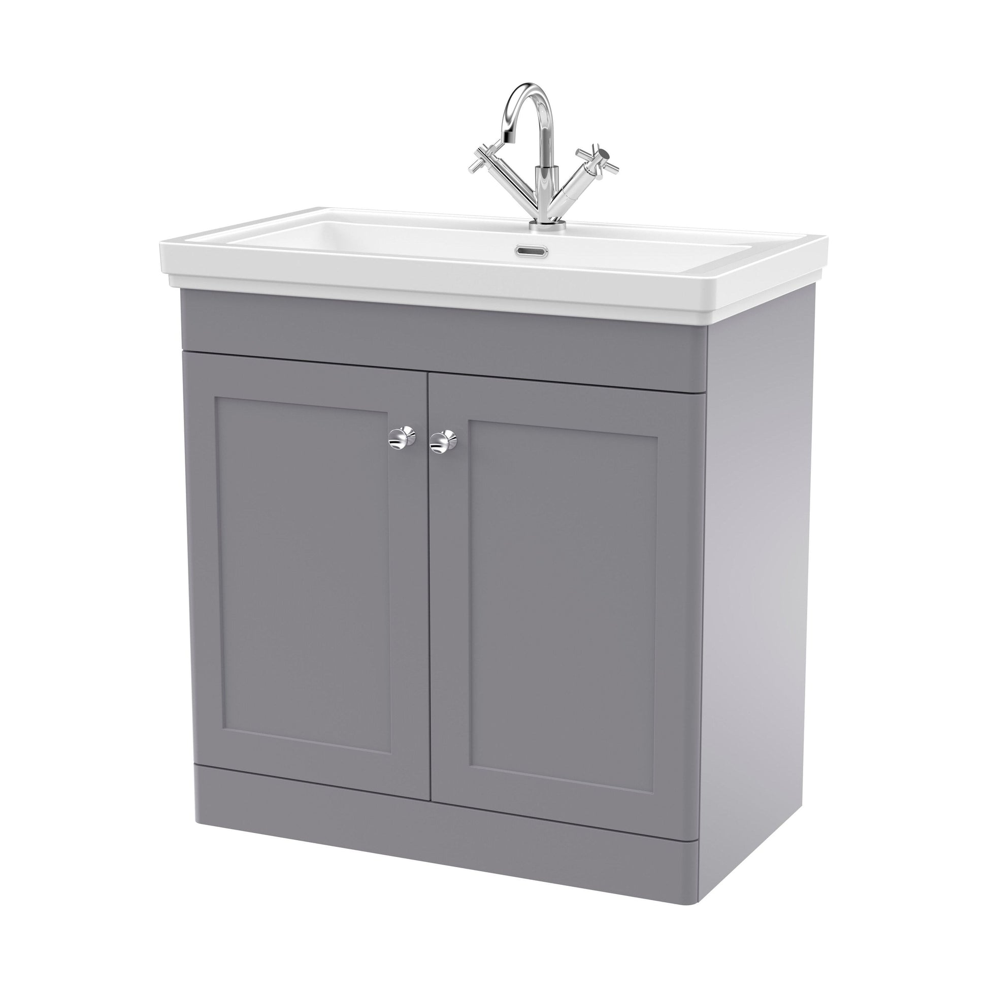 [BFCL226A] Swynnerton Traditional Floor Standing Vanity Basin Unit with 1 Tap Hole Ceramic Basin - Choice of Size and Finish - Cutout