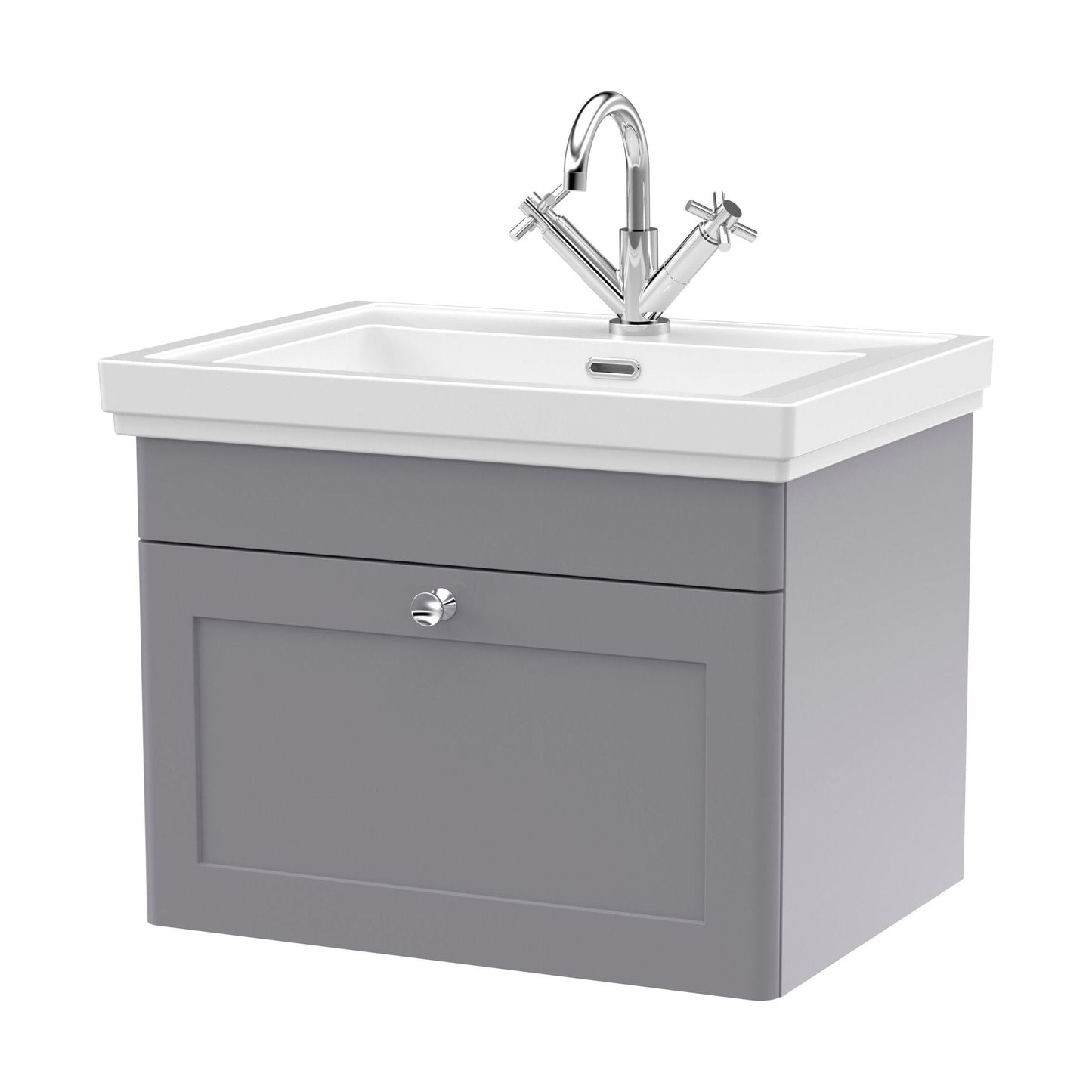 [BFCL294A] Swynnerton Traditional Wall Hung 1 Drawer Vanity Basin Unit with Fireclay Basin - Choice of Colour and Size - Cutout