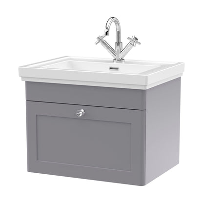 [BFCL294A] Swynnerton Traditional Wall Hung 1 Drawer Vanity Basin Unit with Fireclay Basin - Choice of Colour and Size - Cutout