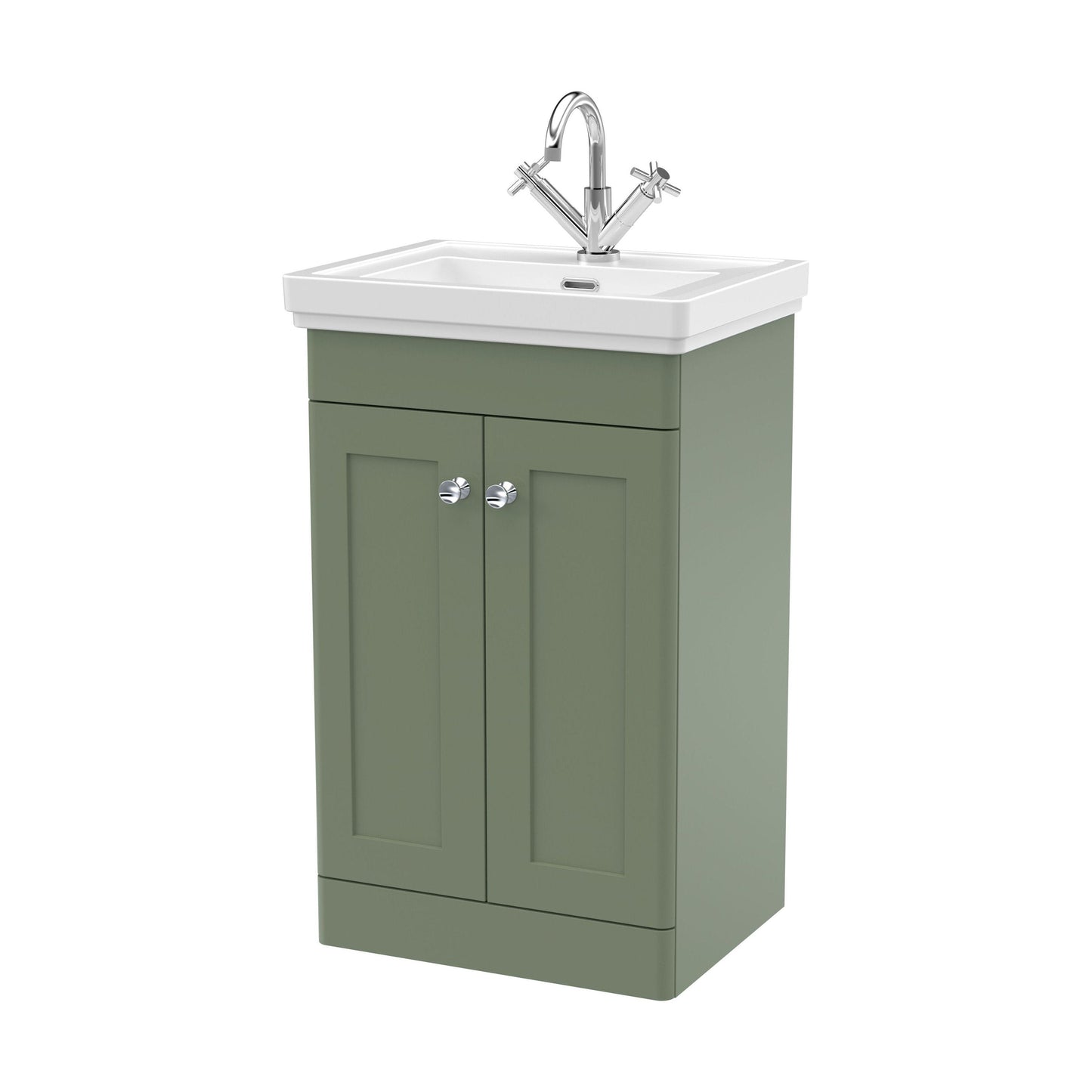[BFCL823A] Swynnerton Traditional Floor Standing Vanity Basin Unit with 1 Tap Hole Ceramic Basin - Choice of Size and Finish - Cutout