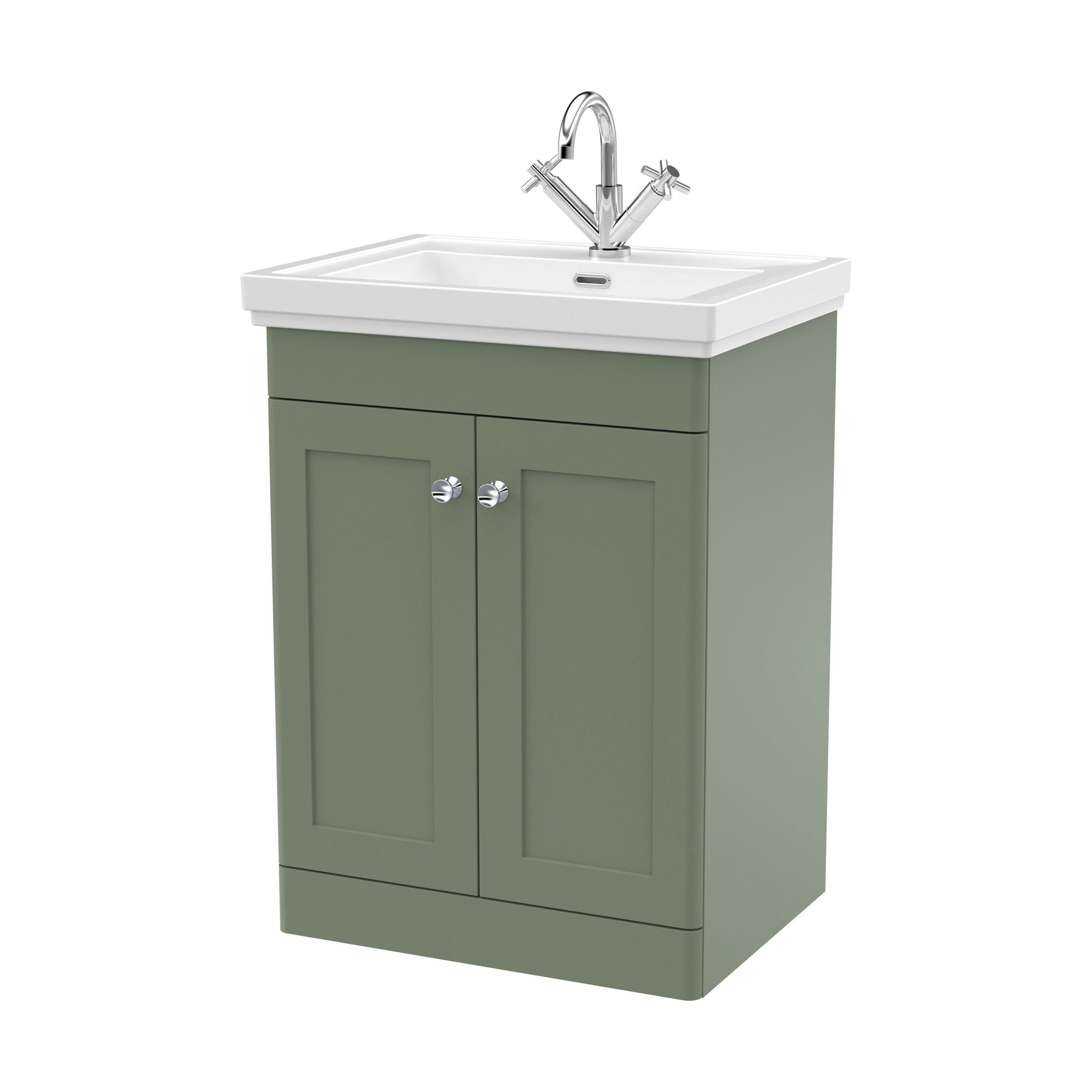 [BFCL825A] Swynnerton Traditional Floor Standing Vanity Basin Unit with 1 Tap Hole Ceramic Basin - Choice of Size and Finish - Cutout