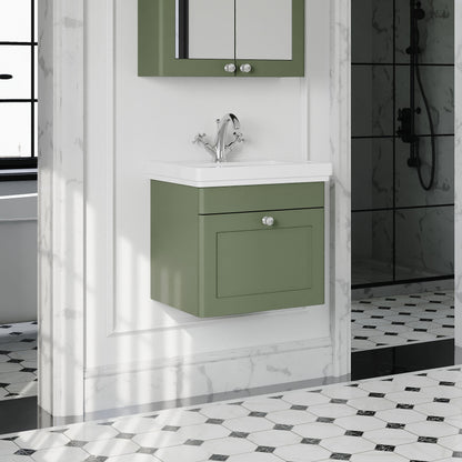 [BFCL891A] Swynnerton Traditional Wall Hung 1 Drawer Vanity Basin Unit with Fireclay Basin - Choice of Colour and Size - Lifestyle 3