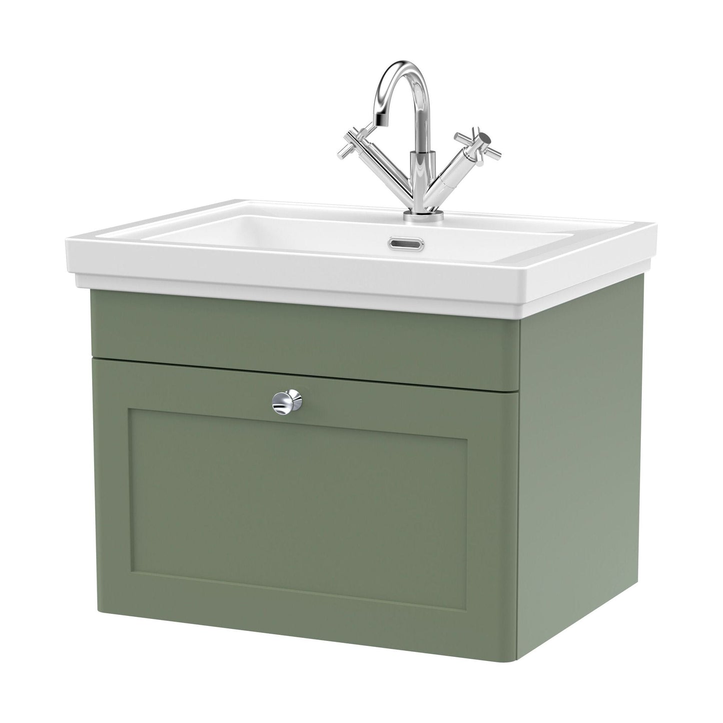 [BFCL894A] Swynnerton Traditional Wall Hung 1 Drawer Vanity Basin Unit with Fireclay Basin - Choice of Colour and Size - Cutout