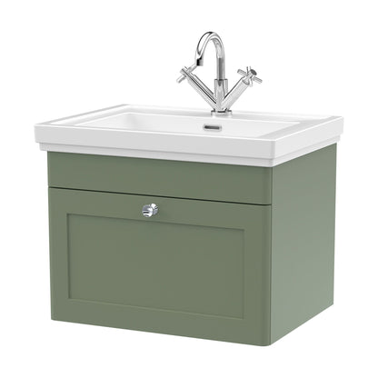 [BFCL894A] Swynnerton Traditional Wall Hung 1 Drawer Vanity Basin Unit with Fireclay Basin - Choice of Colour and Size - Cutout