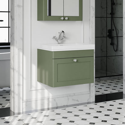 [BFCL894A] Swynnerton Traditional Wall Hung 1 Drawer Vanity Basin Unit with Fireclay Basin - Choice of Colour and Size - Lifestyle 3