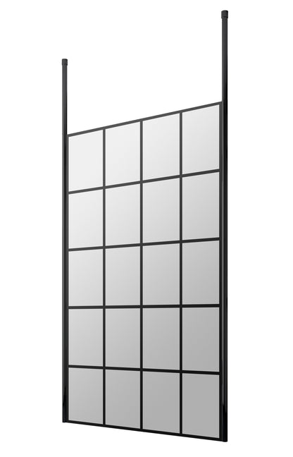 Hudson Reed 1100mm Frame Screen Matt Black Wetroom With Ceiling Posts