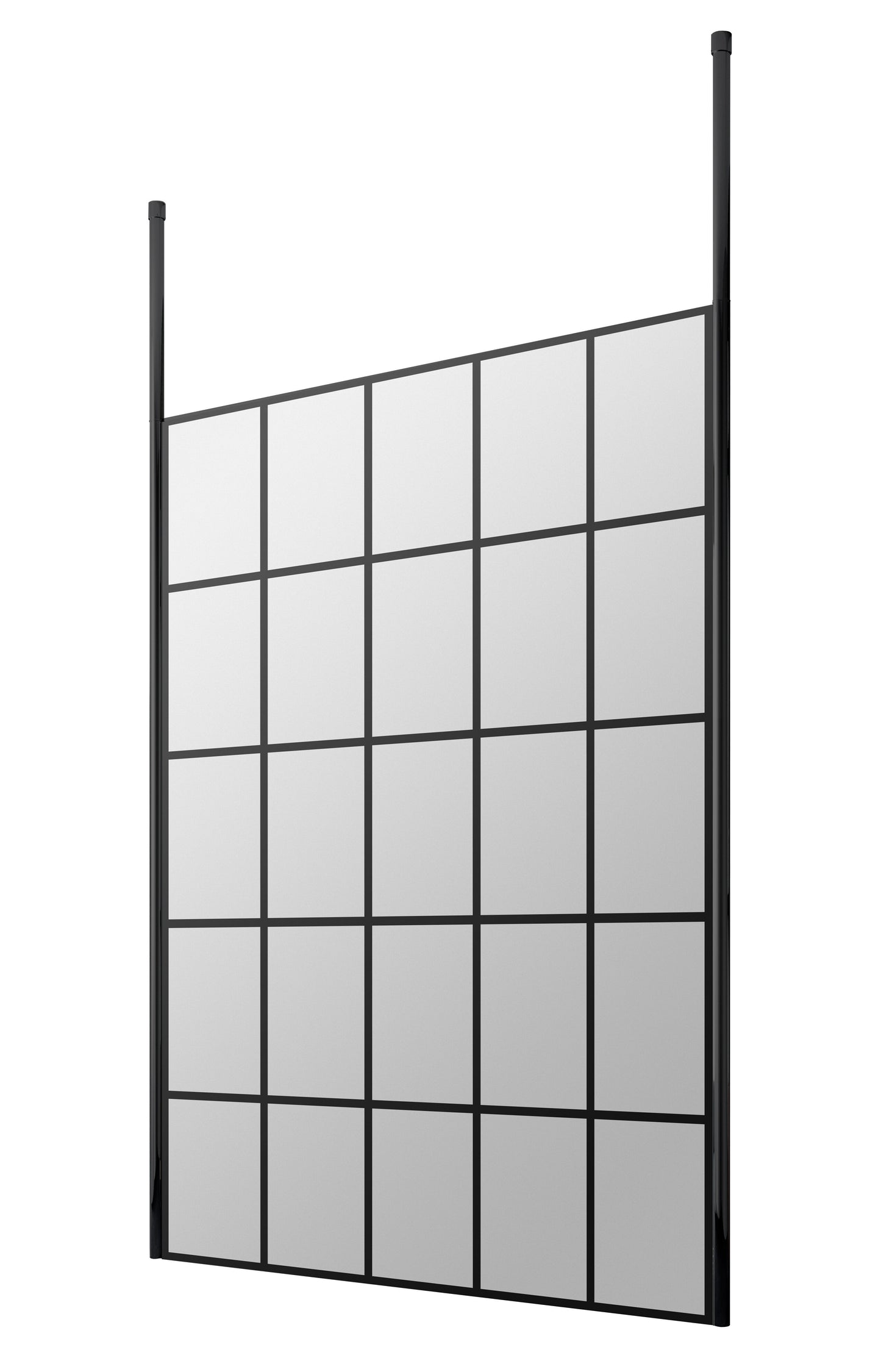 Hudson Reed 1400mm Frame Screen Matt Black Wetroom With Ceiling Posts