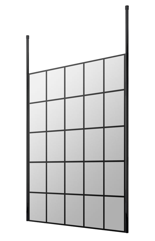 Hudson Reed 1400mm Frame Screen Matt Black Wetroom With Ceiling Posts