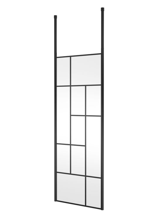 Hudson Reed 810mm Abstract Frame Matt Black Wetroom Screen With Ceiling Posts