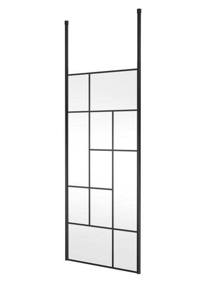 Hudson Reed 950mm Abstract Frame Matt Black Wetroom Screen With Ceiling Posts