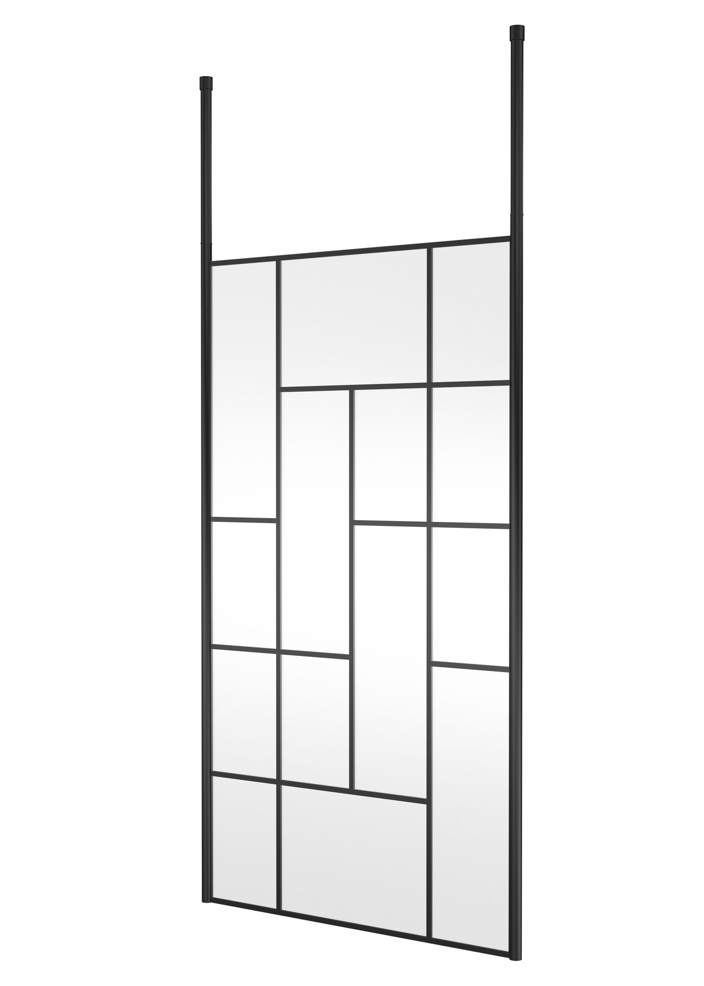 Hudson Reed 1150mm Abstract Frame Matt Black Wetroom Screen With Ceiling Posts