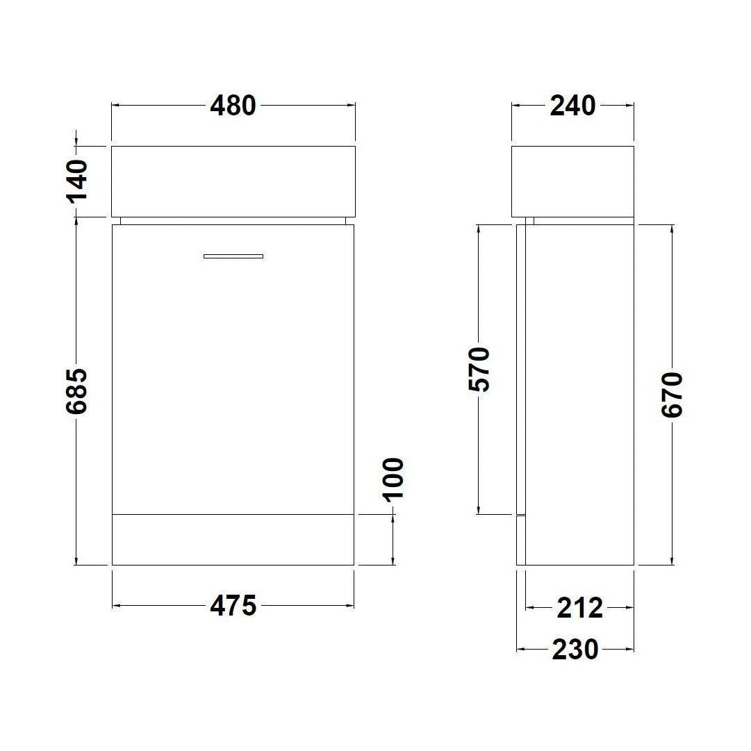 [BFCR102] Cubix Compact Unit 450 - Technical Drawing