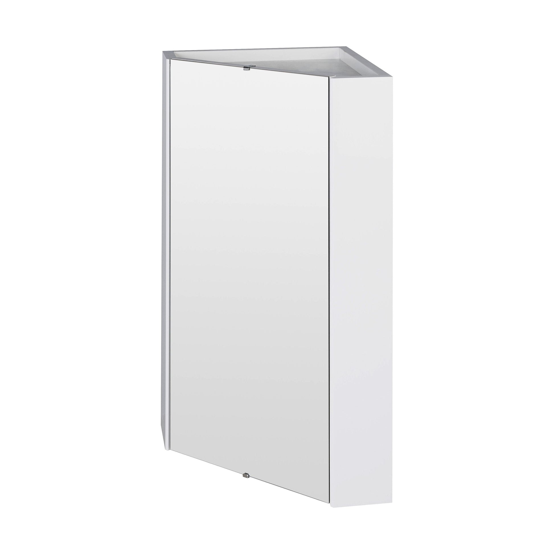 [BFCR118] Corner Wall Hung Mirror Cabinet in Gloss White by Balterley - Cutout