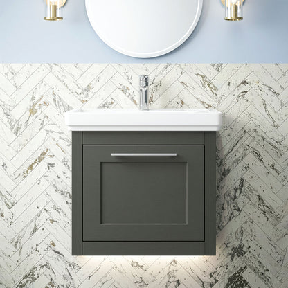 [BFCR1491A] Blithbury Traditional Wall Hung Vanity Basin Unit with Fireclay Basin - Choice of Size, Colour and Basin Type - Silo