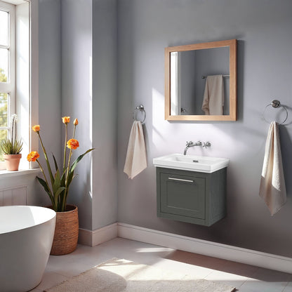 [BFCR1491H] Blithbury Traditional Wall Hung Vanity Basin Unit with Fireclay Basin - Choice of Size, Colour and Basin Type - Lifestyle 1