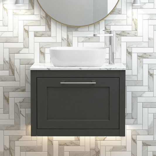 [BFCR1494CMT] Blithbury Traditional Bathroom Wall Hung Vanity Unit and Worktop - Choice of Size and Colour - Silo