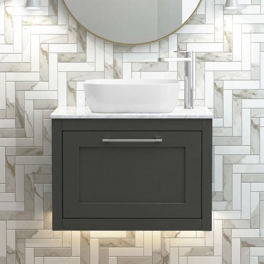 [BFCR1494GMT] Blithbury Traditional Bathroom Wall Hung Vanity Unit and Worktop - Choice of Size and Colour - Silo
