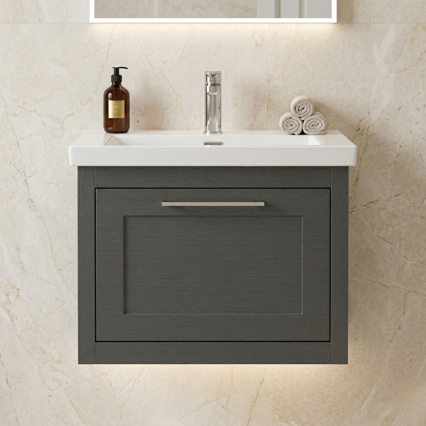 [BFCR1494L] Blithbury Traditional Bathroom Wall Hung Vanity with Modern Fireclay Basin Unit - Choice of Size, Colour and Basin Type - Silo