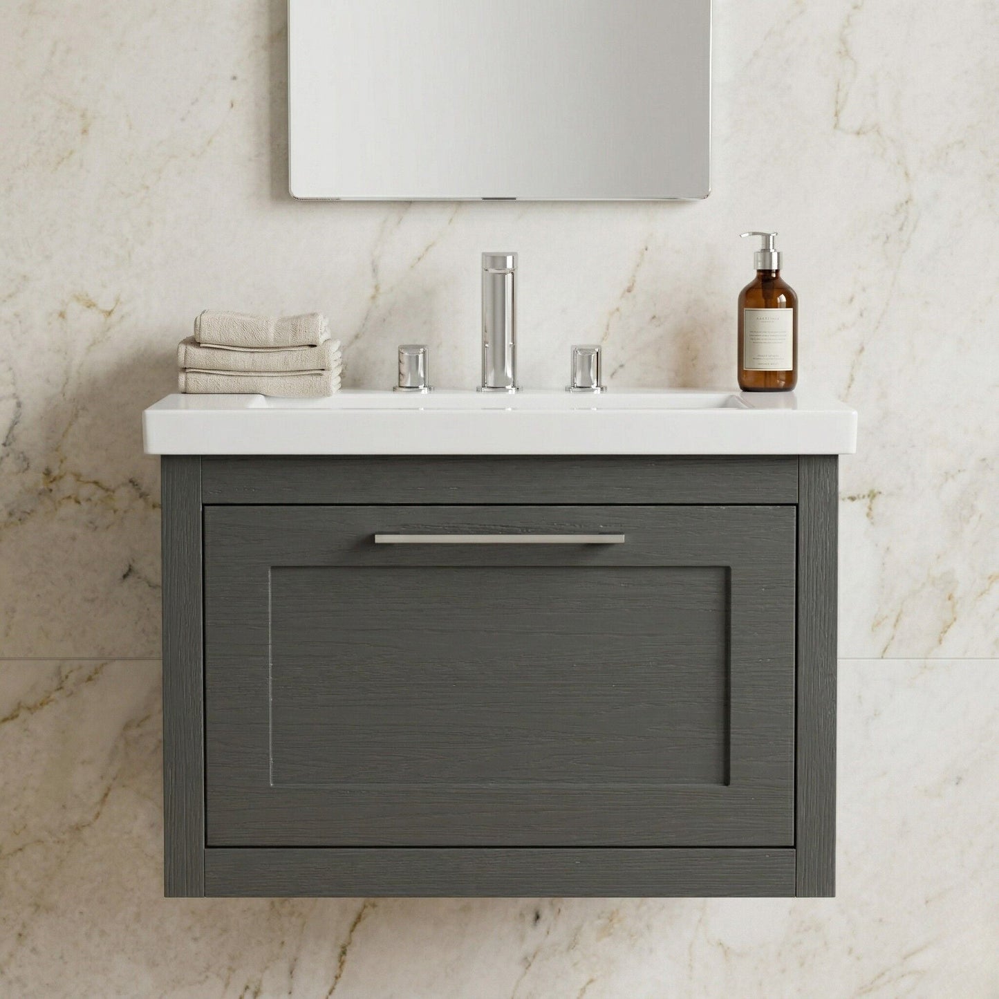 [BFCR1494M] Blithbury Traditional Bathroom Wall Hung Vanity with Modern Fireclay Basin Unit - Choice of Size, Colour and Basin Type - Silo