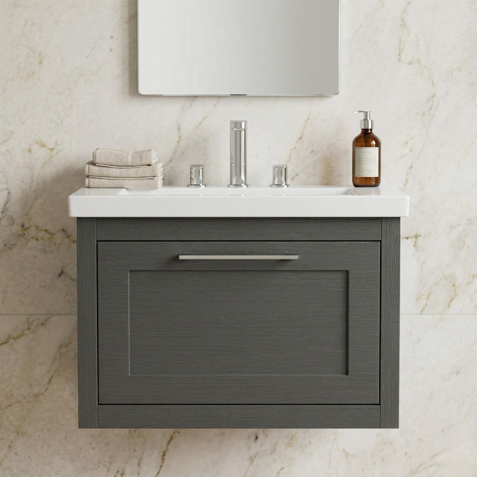 [BFCR1494M] Blithbury Traditional Bathroom Wall Hung Vanity with Modern Fireclay Basin Unit - Choice of Size, Colour and Basin Type - Silo