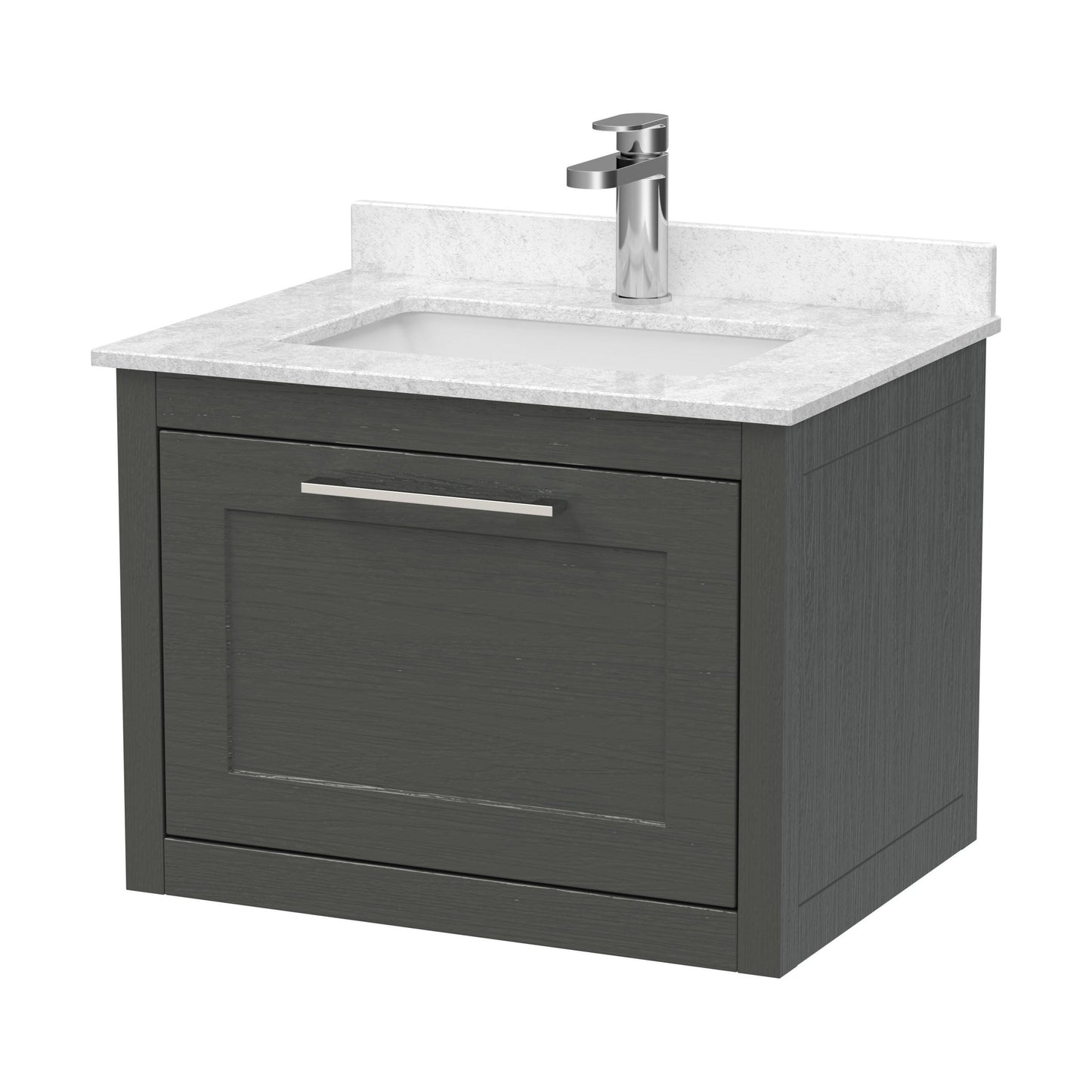 [BFCR1494WS1] Blithbury Traditional Bathroom Wall Hung Vanity Unit and Marble Worktop Basin - Choice of Size and Colour - Cutout