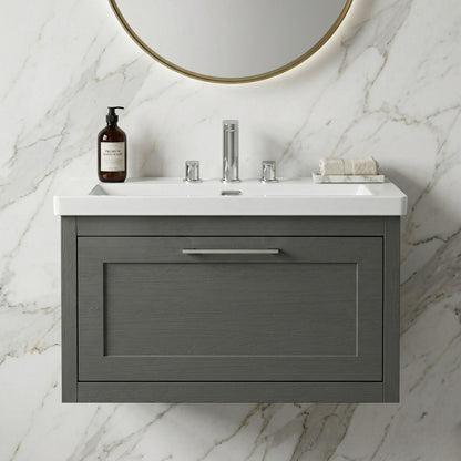 [BFCR1496M] Blithbury Traditional Bathroom Wall Hung Vanity with Modern Fireclay Basin Unit - Choice of Size, Colour and Basin Type - Silo