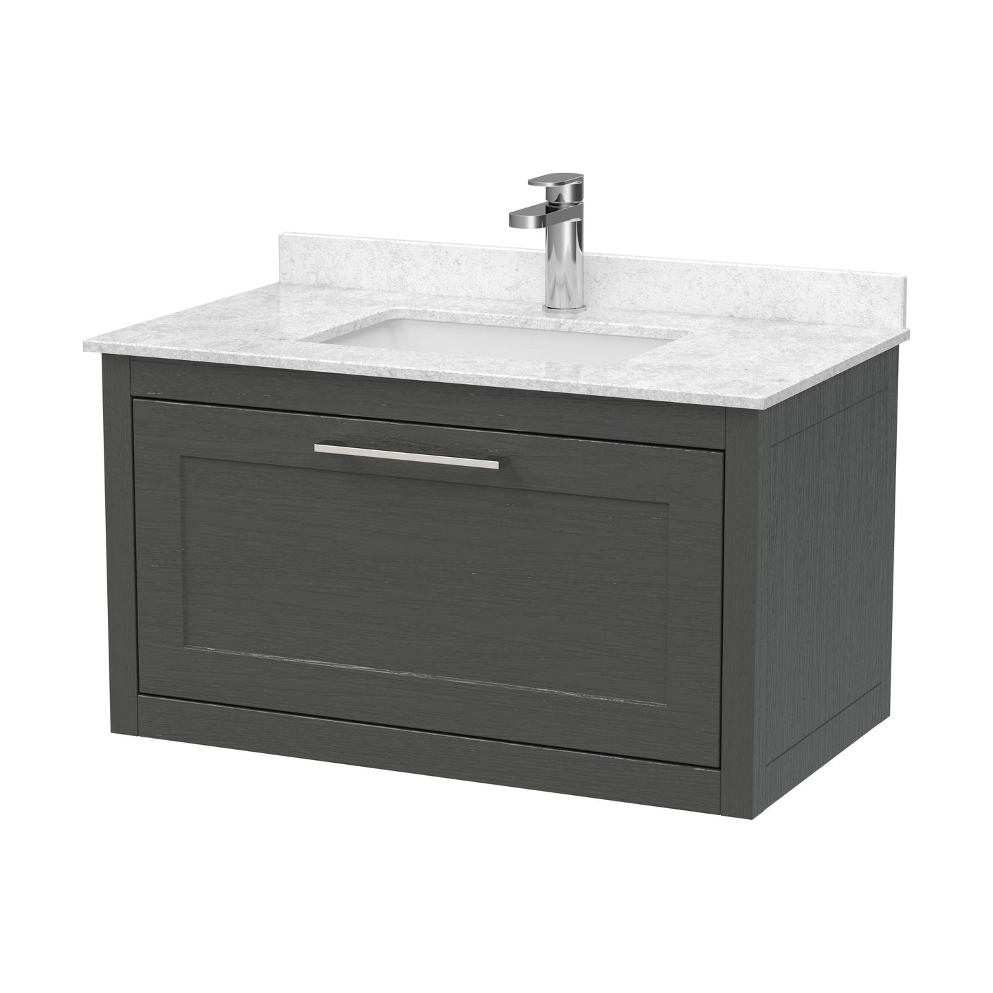 [BFCR1496WS1] Blithbury Traditional Bathroom Wall Hung Vanity Unit and Marble Worktop Basin - Choice of Size and Colour - Cutout