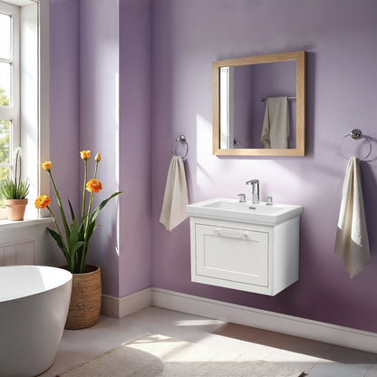 [BFCR194B] Blithbury Traditional Wall Hung Vanity Basin Unit with Fireclay Basin - Choice of Size, Colour and Basin Type - Lifestyle 1