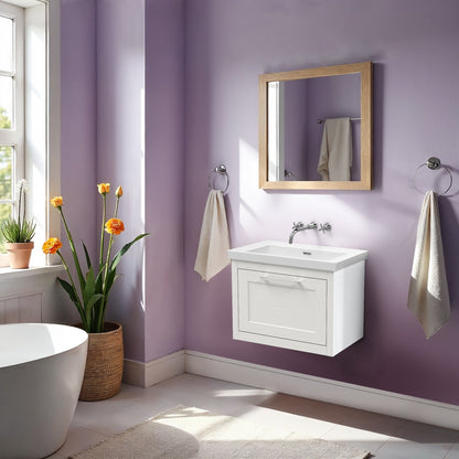 [BFCR194K] Blithbury Traditional Bathroom Wall Hung Vanity with Modern Fireclay Basin Unit - Choice of Size, Colour and Basin Type - Lifestyle 1