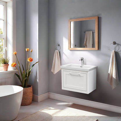[BFCR194L] Blithbury Traditional Bathroom Wall Hung Vanity with Modern Fireclay Basin Unit - Choice of Size, Colour and Basin Type - Lifestyle 1