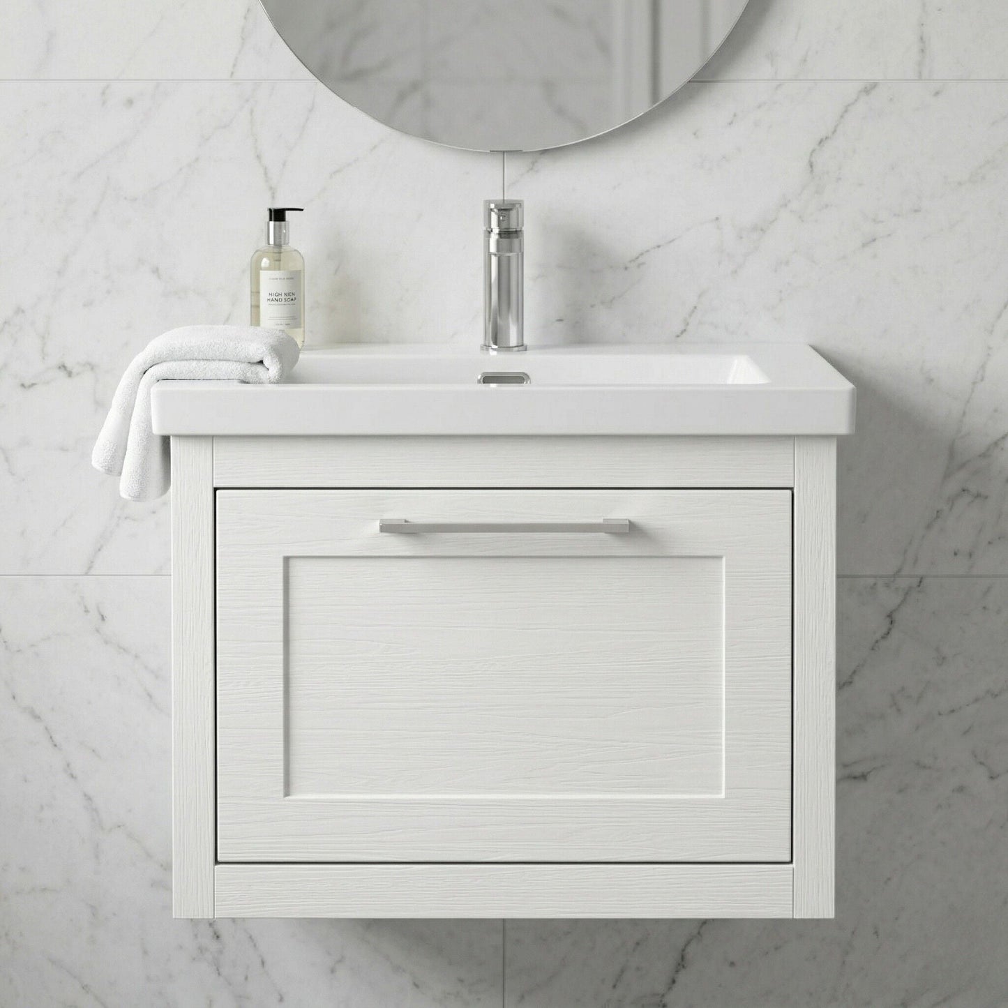 [BFCR194L] Blithbury Traditional Bathroom Wall Hung Vanity with Modern Fireclay Basin Unit - Choice of Size, Colour and Basin Type - Silo