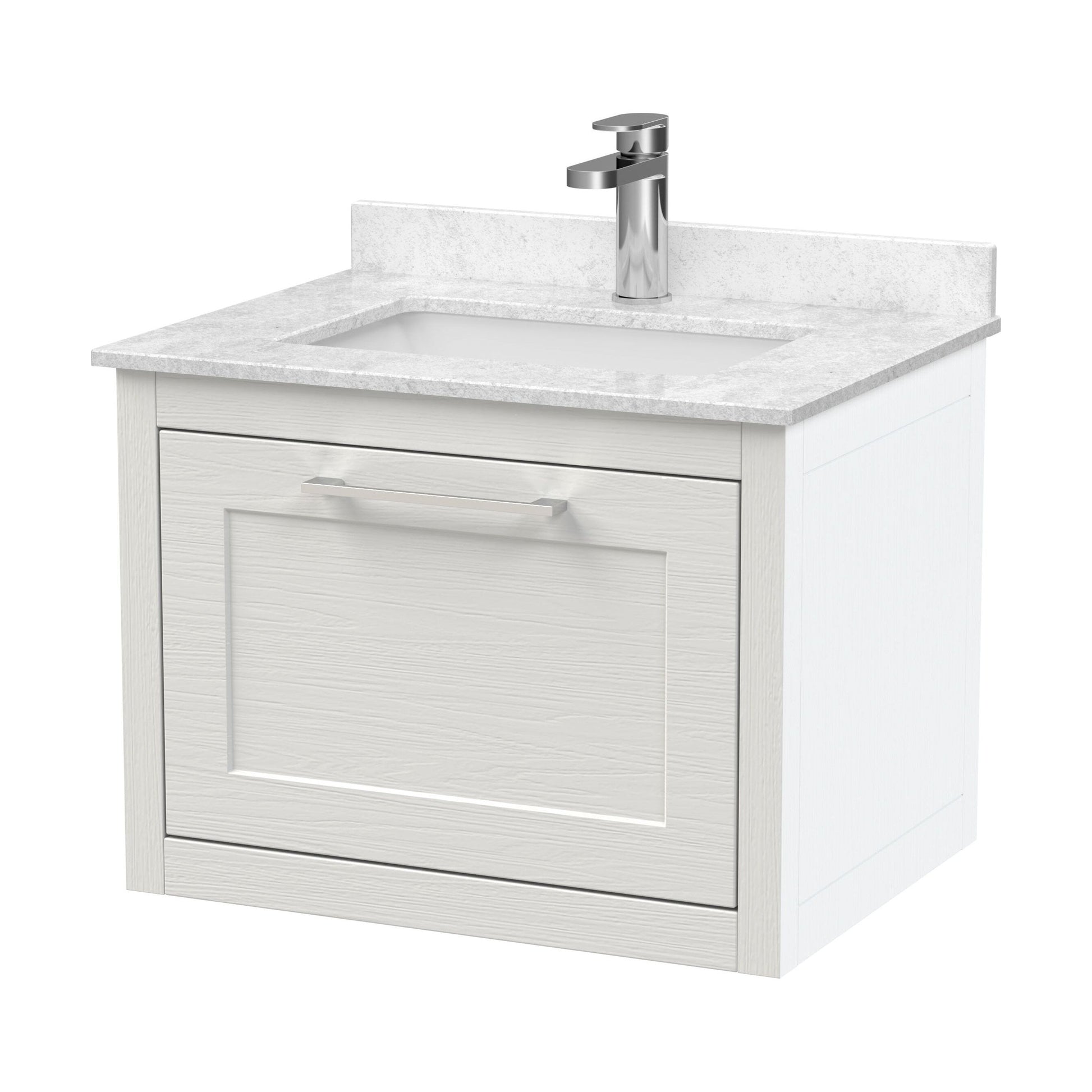 [BFCR194WS1] Blithbury Traditional Bathroom Wall Hung Vanity Unit and Marble Worktop Basin - Choice of Size and Colour - Cutout