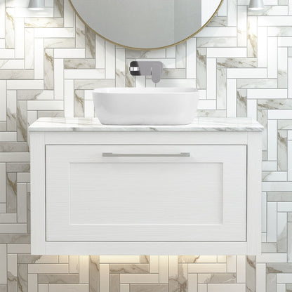 [BFCR196CMT] Blithbury Traditional Bathroom Wall Hung Vanity Unit and Worktop - Choice of Size and Colour - Silo