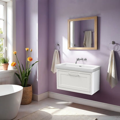 [BFCR196H] Blithbury Traditional Wall Hung Vanity Basin Unit with Fireclay Basin - Choice of Size, Colour and Basin Type - Lifestyle 1