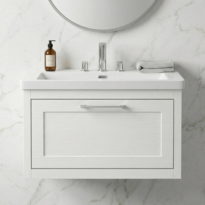 [BFCR196M] Blithbury Traditional Bathroom Wall Hung Vanity with Modern Fireclay Basin Unit - Choice of Size, Colour and Basin Type - Silo