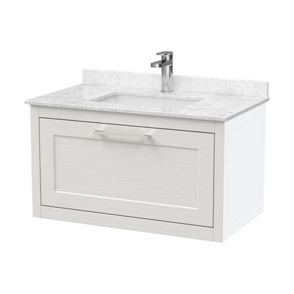 [BFCR196WS1] Blithbury Traditional Bathroom Wall Hung Vanity Unit and Marble Worktop Basin - Choice of Size and Colour - Cutout