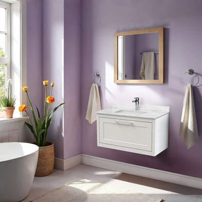 [BFCR196WS1] Blithbury Traditional Bathroom Wall Hung Vanity Unit and Marble Worktop Basin - Choice of Size and Colour - Lifestyle 1