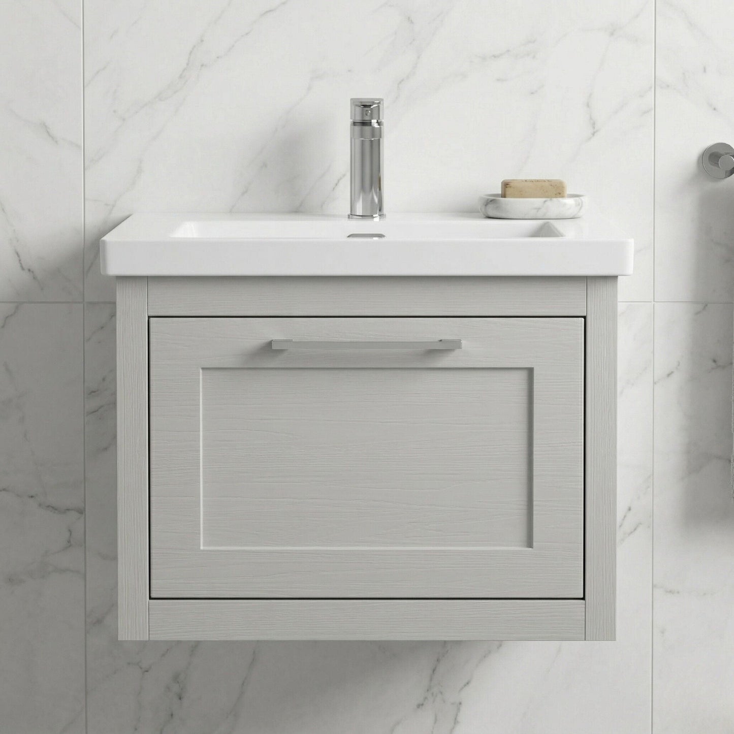 [BFCR294L] Blithbury Traditional Bathroom Wall Hung Vanity with Modern Fireclay Basin Unit - Choice of Size, Colour and Basin Type - Silo
