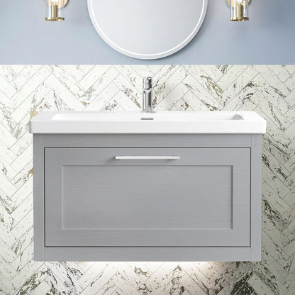 [BFCR296A] Blithbury Traditional Wall Hung Vanity Basin Unit with Fireclay Basin - Choice of Size, Colour and Basin Type - Silo