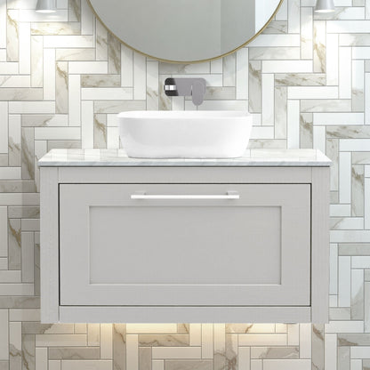 [BFCR296GMT] Blithbury Traditional Bathroom Wall Hung Vanity Unit and Worktop - Choice of Size and Colour - Silo