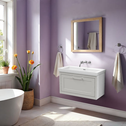 [BFCR296H] Blithbury Traditional Wall Hung Vanity Basin Unit with Fireclay Basin - Choice of Size, Colour and Basin Type - Lifestyle 1