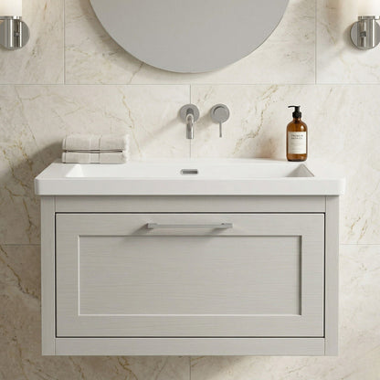 [BFCR296K] Blithbury Traditional Bathroom Wall Hung Vanity with Modern Fireclay Basin Unit - Choice of Size, Colour and Basin Type - Silo