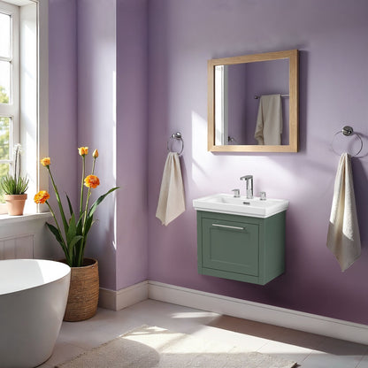 [BFCR891B] Blithbury Traditional Wall Hung Vanity Basin Unit with Fireclay Basin - Choice of Size, Colour and Basin Type - Lifestyle 1