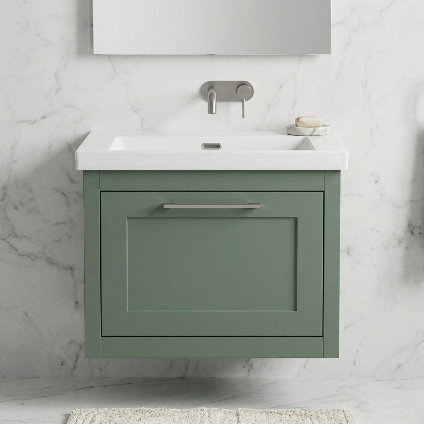 [BFCR894K] Blithbury Traditional Bathroom Wall Hung Vanity with Modern Fireclay Basin Unit - Choice of Size, Colour and Basin Type - Silo