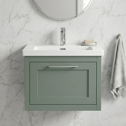 [BFCR894L] Blithbury Traditional Bathroom Wall Hung Vanity with Modern Fireclay Basin Unit - Choice of Size, Colour and Basin Type - Silo