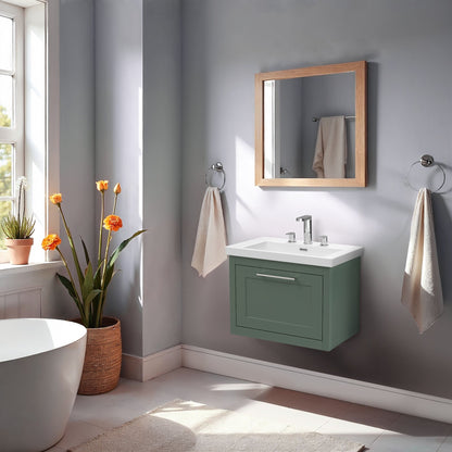 [BFCR894M] Blithbury Traditional Bathroom Wall Hung Vanity with Modern Fireclay Basin Unit - Choice of Size, Colour and Basin Type - Lifestyle 1