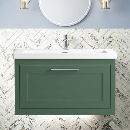 [BFCR896A] Blithbury Traditional Wall Hung Vanity Basin Unit with Fireclay Basin - Choice of Size, Colour and Basin Type - Silo